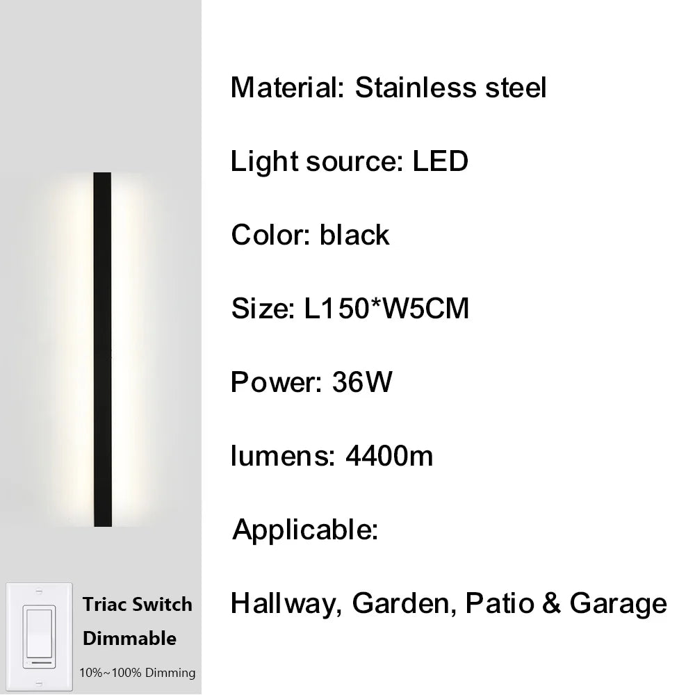 IISINUO Outdoor Porch Light IP67 Dimmable Triac Smart Wall Lamp