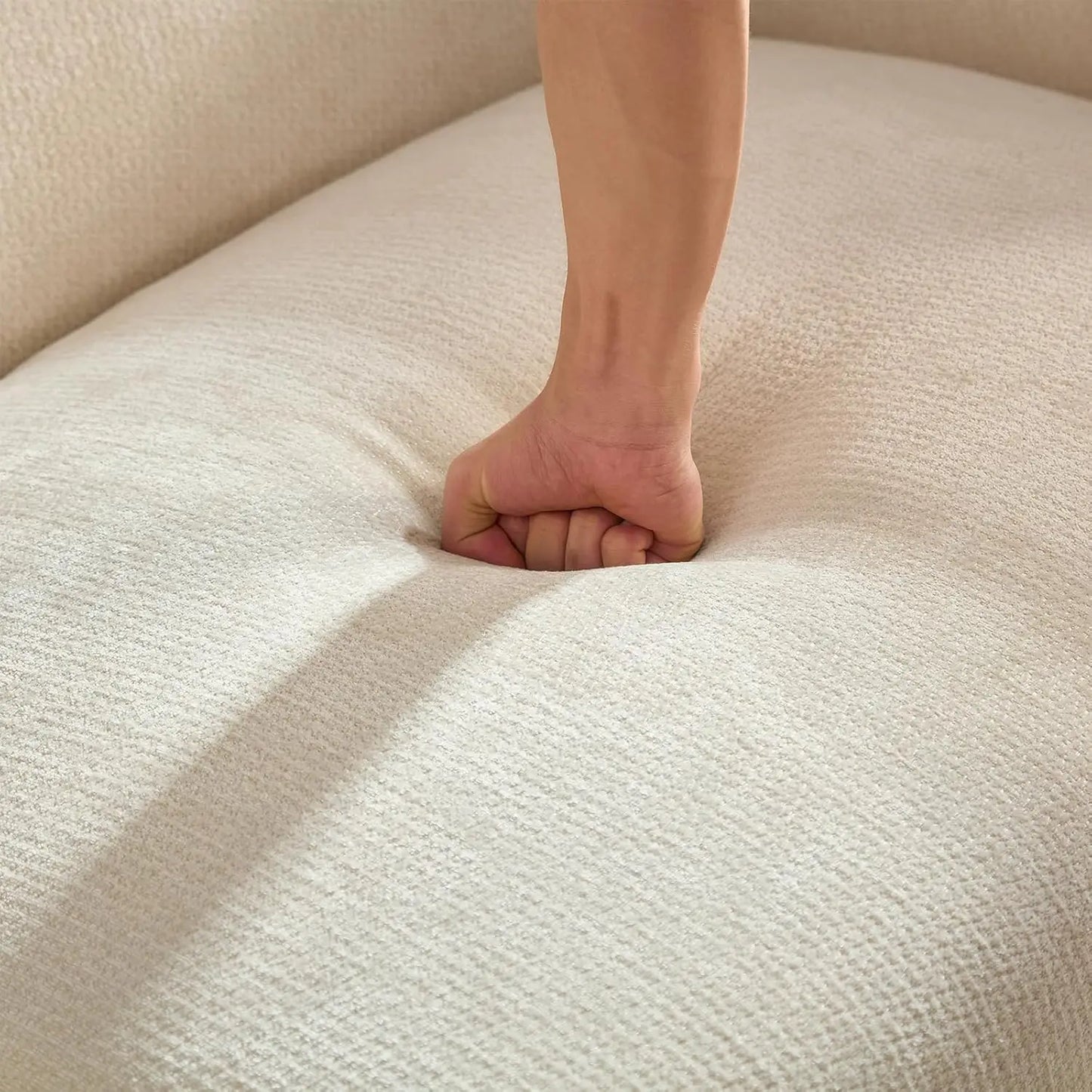 Meetaking Modern Boucle Sofa 3 Seater Upholstered Couch With Legs