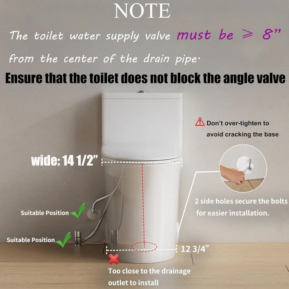 Elongated One-Piece Toilet With Dual Flush High Efficiency Ceramic