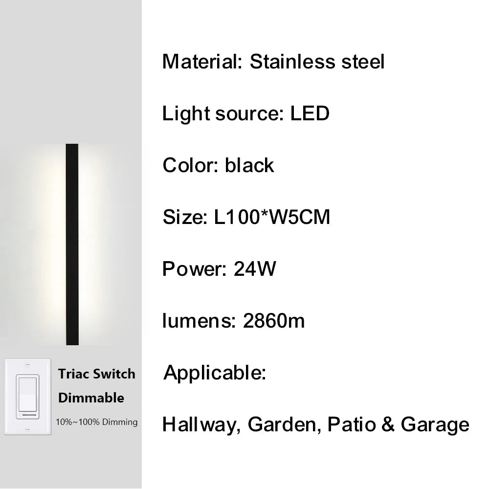 IISINUO Outdoor Porch Light IP67 Dimmable Triac Smart Wall Lamp