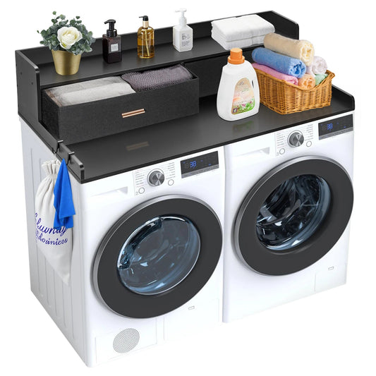 SucceBuy Washer Dryer Countertop With Corner Laundry Storage Shelf The Pet & Home Store
