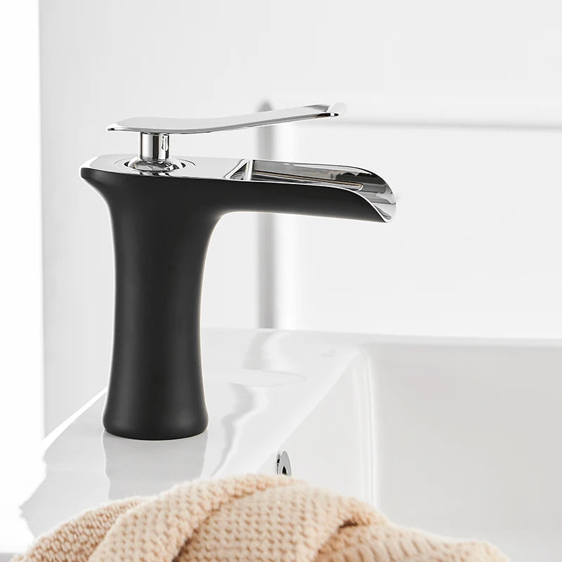 Waterfall Bathroom Faucet Single Handle Basin Mixer Tap Brass