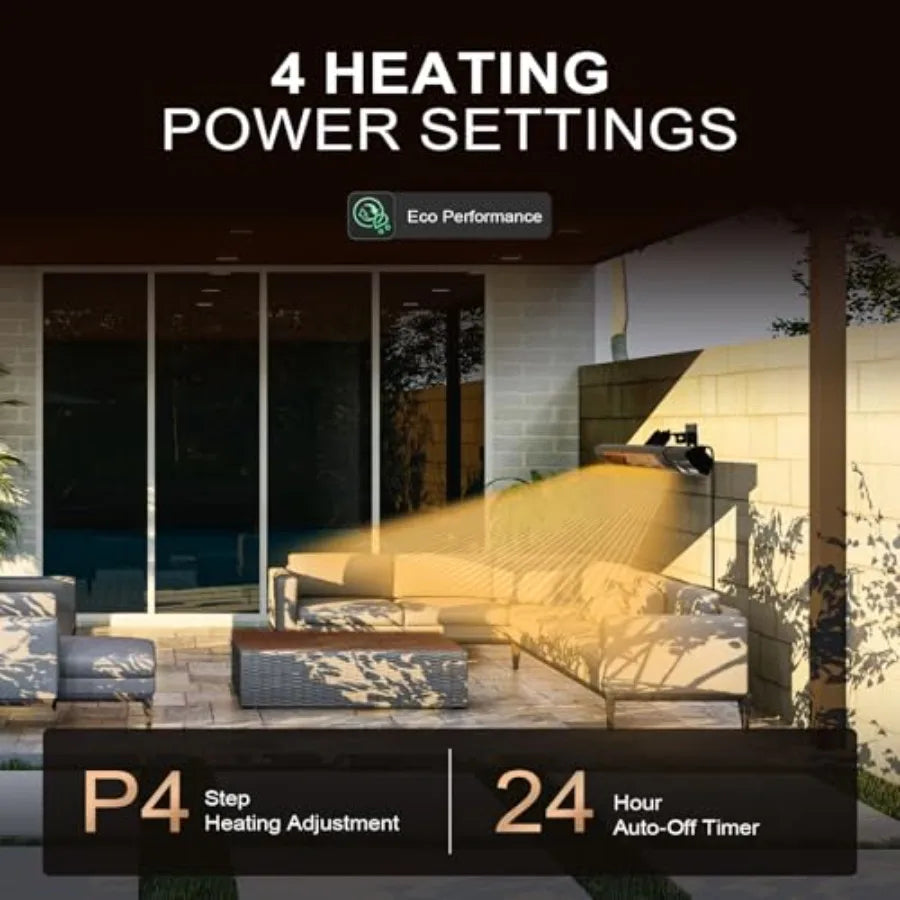 1500W Infrared Patio Heater IP65  with Remote and 4 Heat Levels The Pet & Home Store