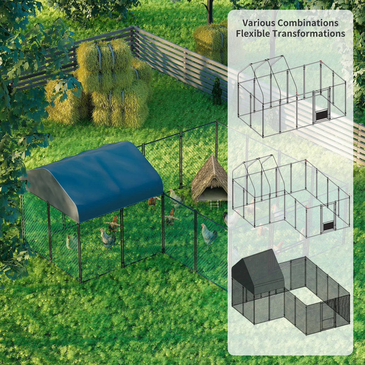 Chicken Coop Run Pen With Cover Outdoor Iron Portable Cage The Pet & Home Store