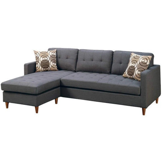 Polyfiber Modular Sectional Sofa With Reversible Chaise