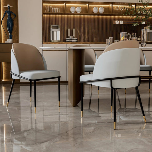 Luxurious Upholstered Dining Room Chairs Set, Microfiber Silicone Leather, 2 Colors, Kitchen Chairs The Pet & Home Store
