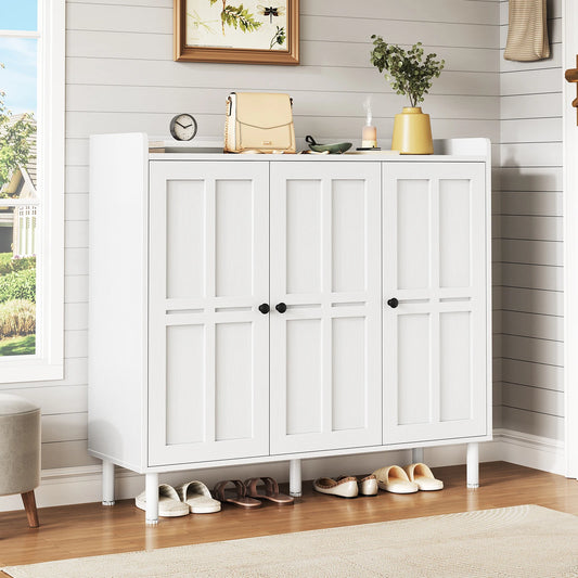 ONBRILL Shoe Cabinet With 3 Doors, 30 Pairs Storage