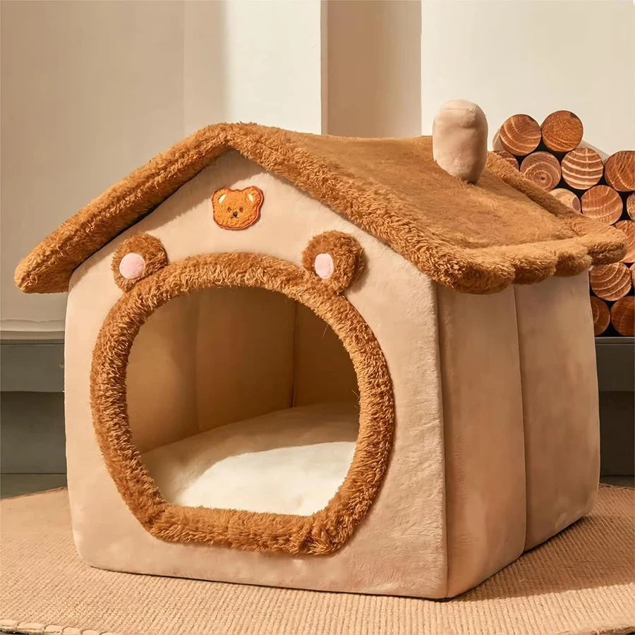 Foldable Pet House With Removable Washable Cover For Pets