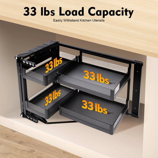 Bymaocar Blind Corner Cabinet Pull Out Organizer Swing Tray