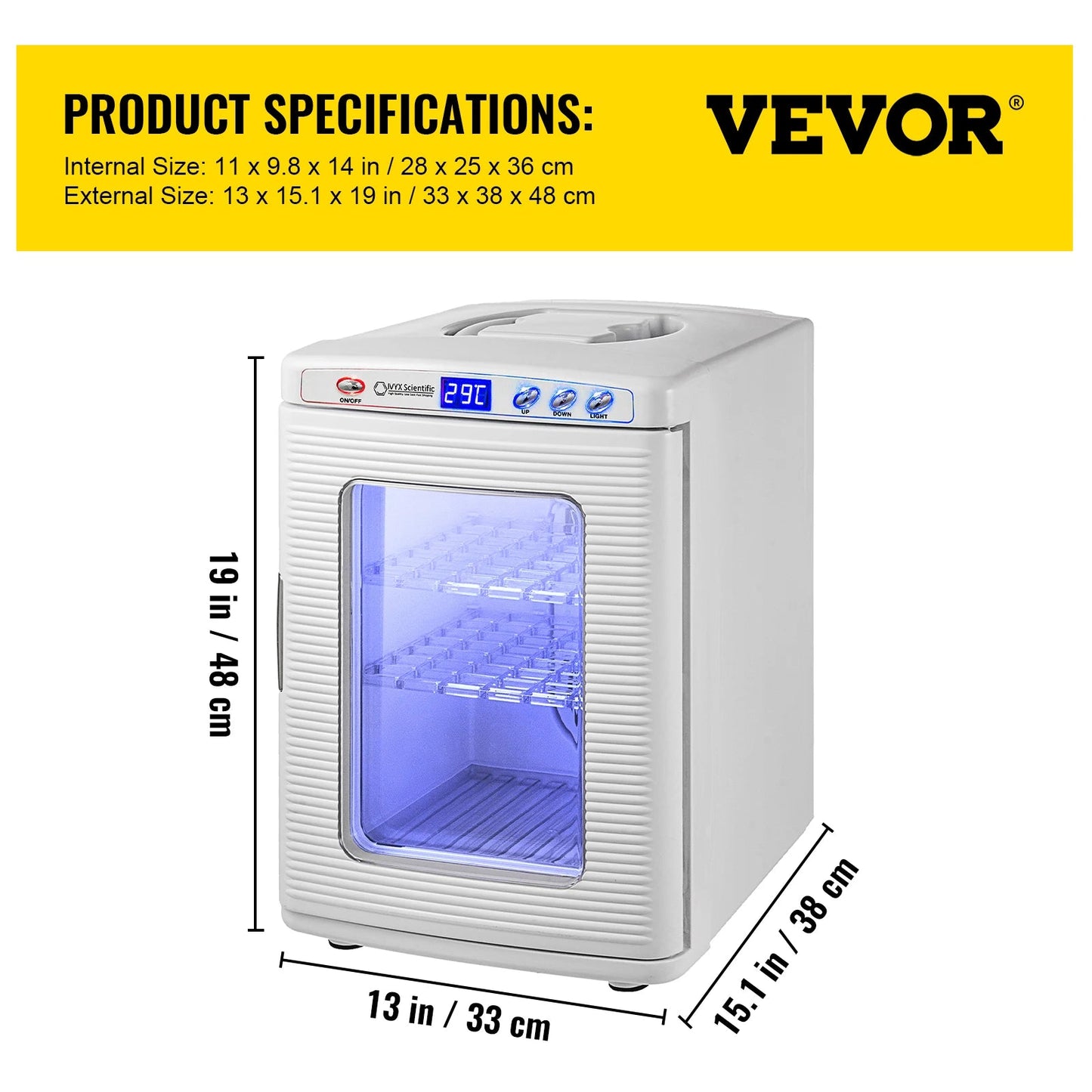 SucceBuy 25L Reptile Incubator Scientific Lab Automatic Incubator Egg Breeding Hatchery Work for Thermostats Snakes and Turtles The Pet & Home Store