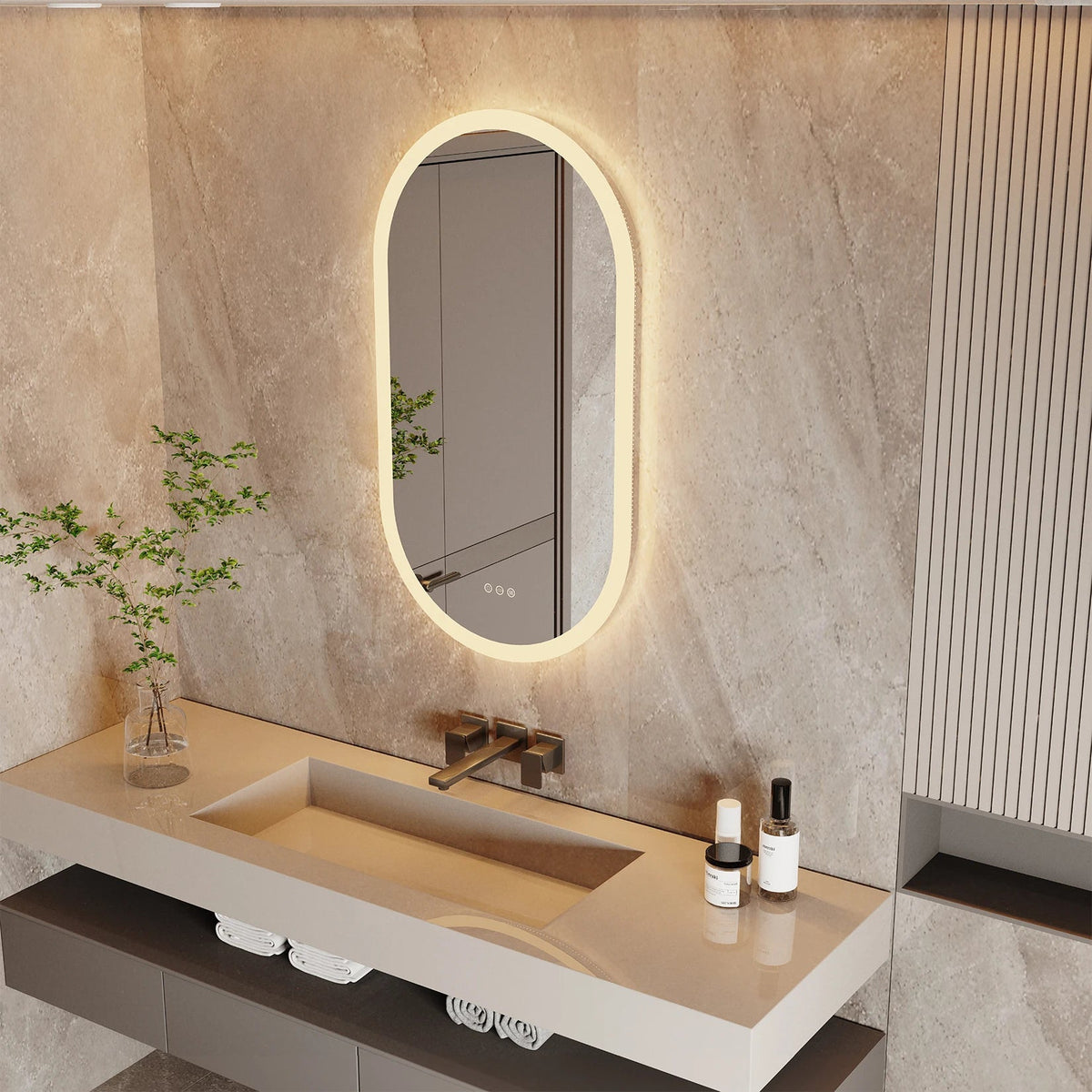 Wall Mounted LED Bathroom Mirror The Pet & Home Store