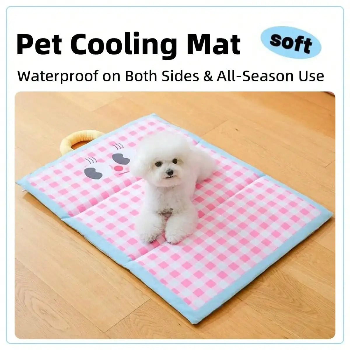 Dog Cooling Mat For Summer - Reversible Pet Cooling Pad With Waterproof Layer Soft Gel-Infused Cool Bed For Puppies, Kittens, Small Medium Dogs & Cats Indoor Outdoor Use (15"*18.9"*0.8")Size S