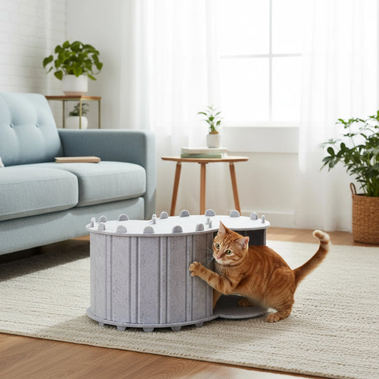 Shunmaii Cat Tunnel Bed Felt Peekaboo Cave Foldable Pet House