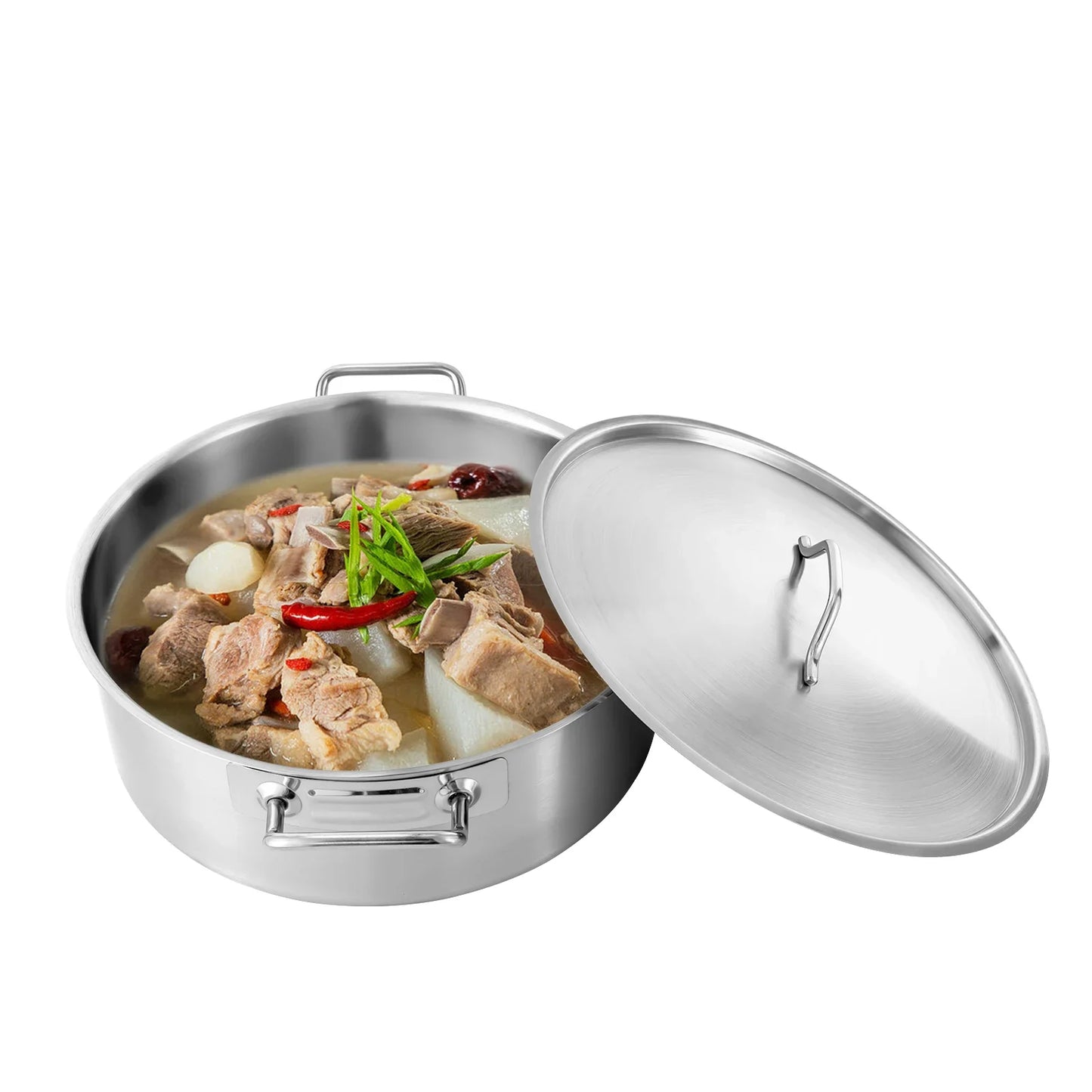 Stainless Steel Stock Pot With Glass Lid For Soup Making