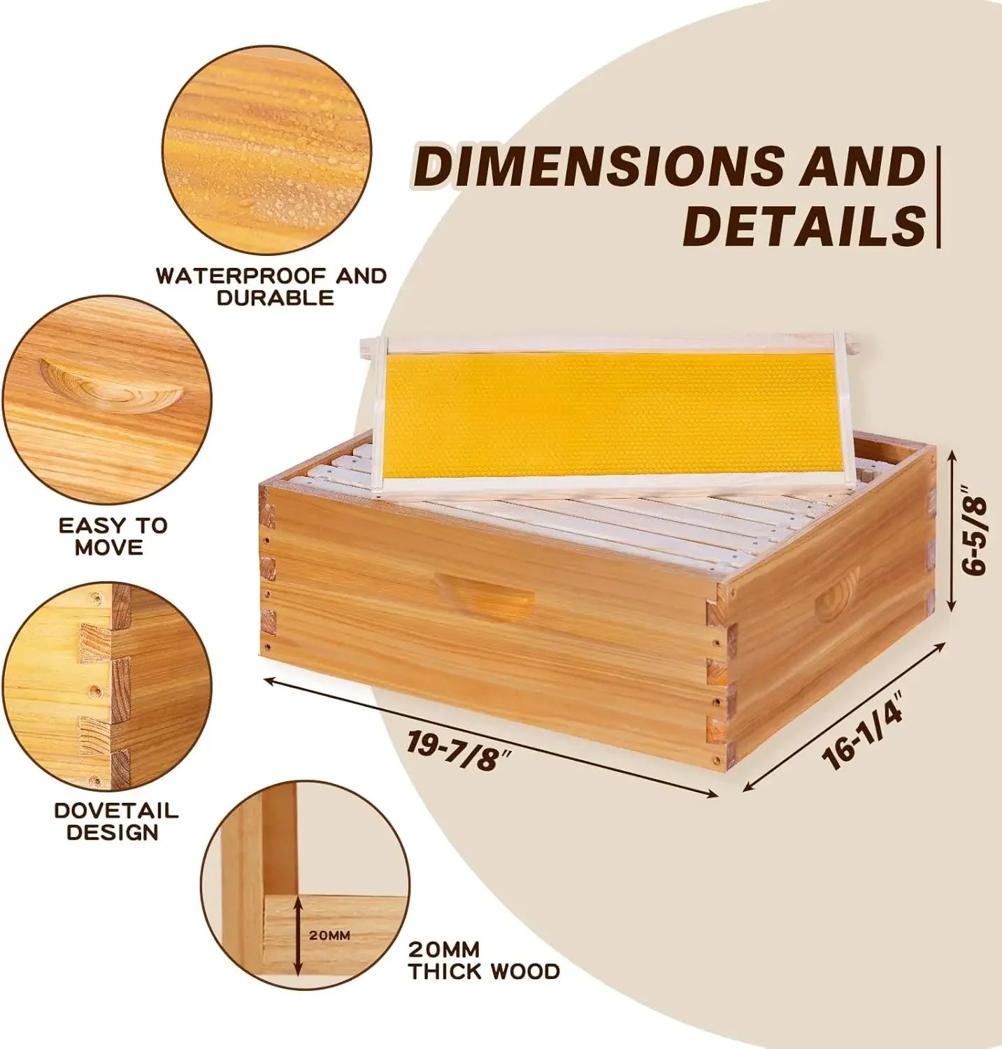 10 Frame Langstroth Beehive Kit With Beeswax Coated Frames