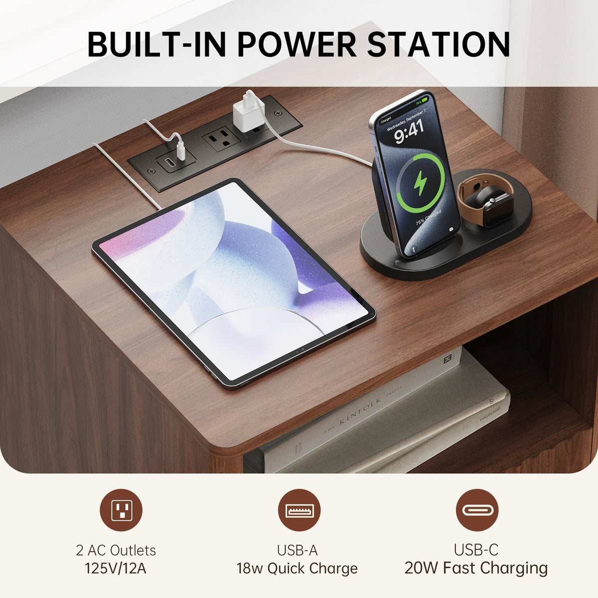 Nightstand with Charging Station The Pet & Home Store