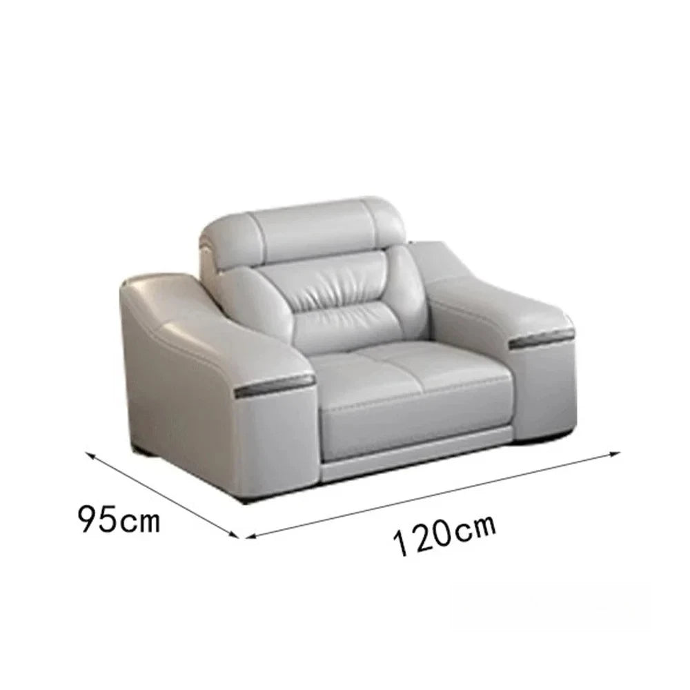 MINGDIBAO Genuine Leather Power Recliner Sofa Set With Stool