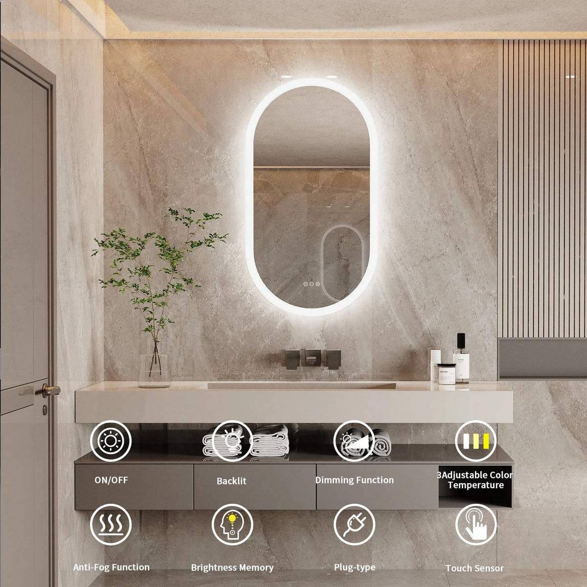 LED Bathroom Mirror for Wall Mount The Pet & Home Store