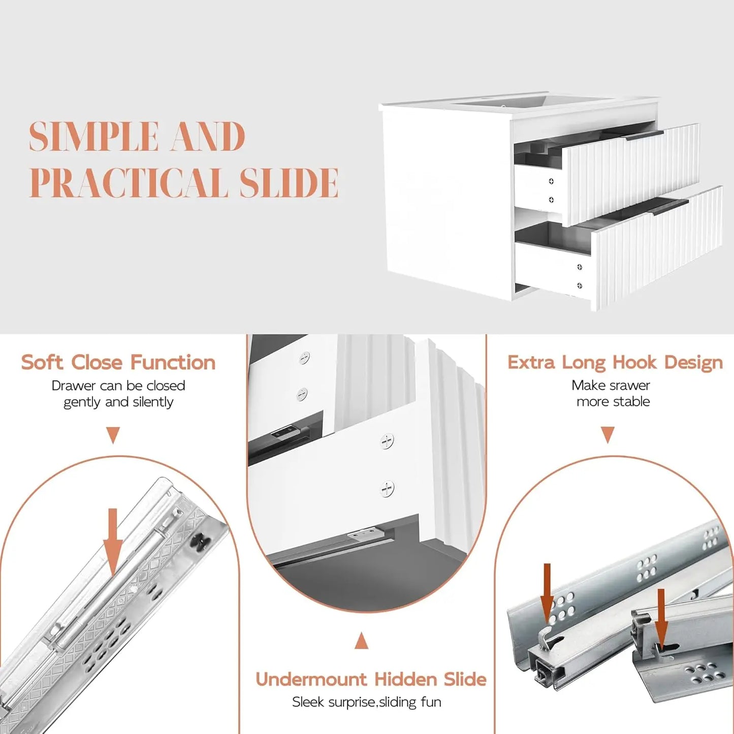 Guangbai Floating Bathroom Vanity With Sink Wall Mount