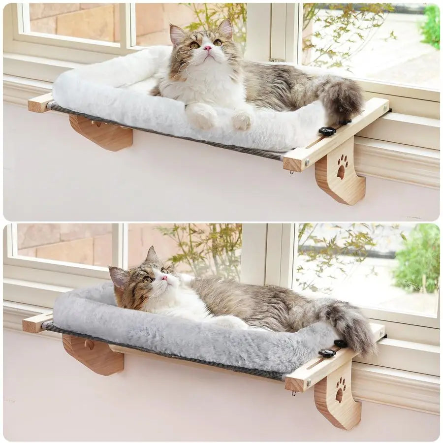 Cat Window Perch Hammock Cushion Cover, Wood Frame
