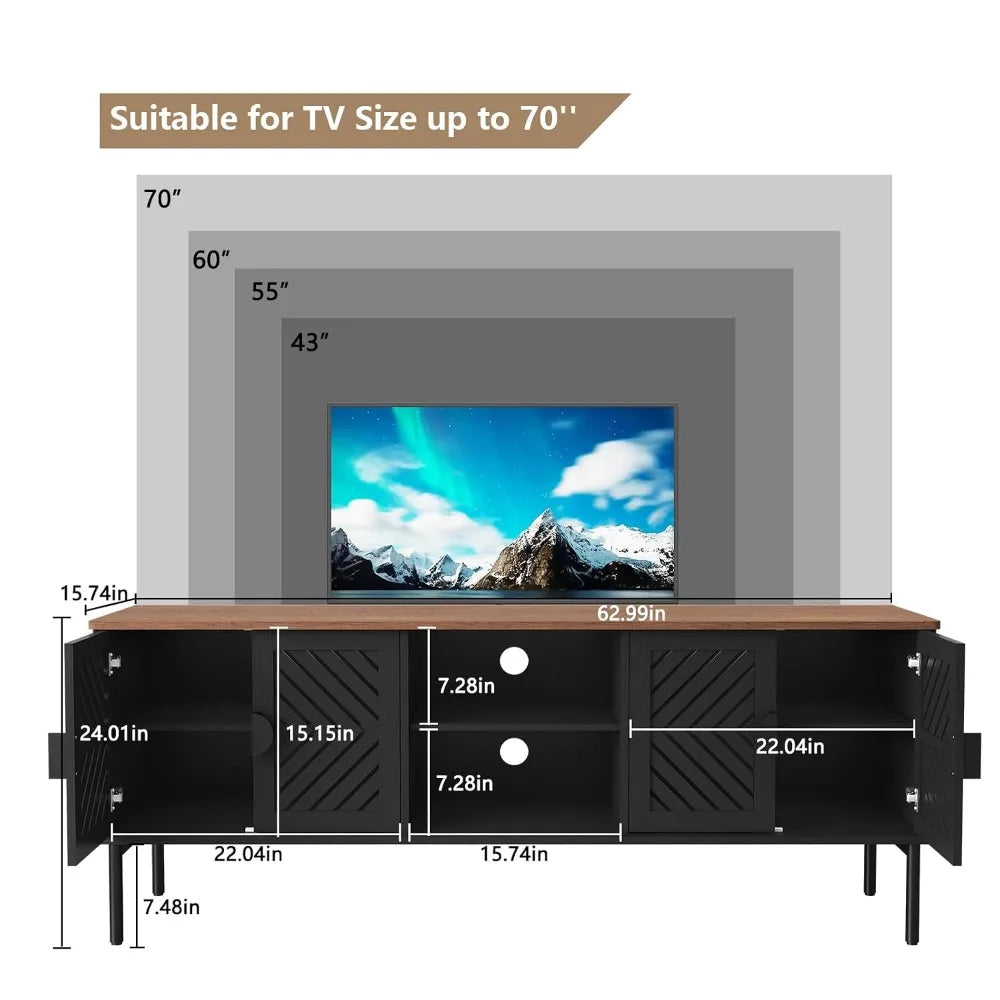 Modern Long TV Stand,Storage For 55-70 Inch TV,Living Room,63 Inch, Custom