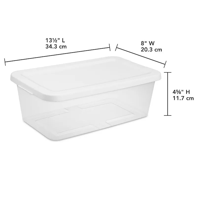 Set Of 10 Transparent Storage Bins With Snap On Lids