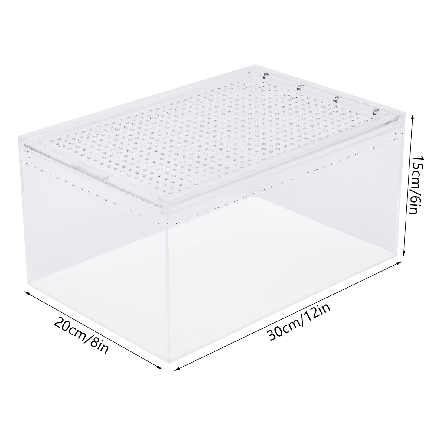 Bymaocar Clear Acrylic Reptile Terrarium With Magnetic Lock Ventilation