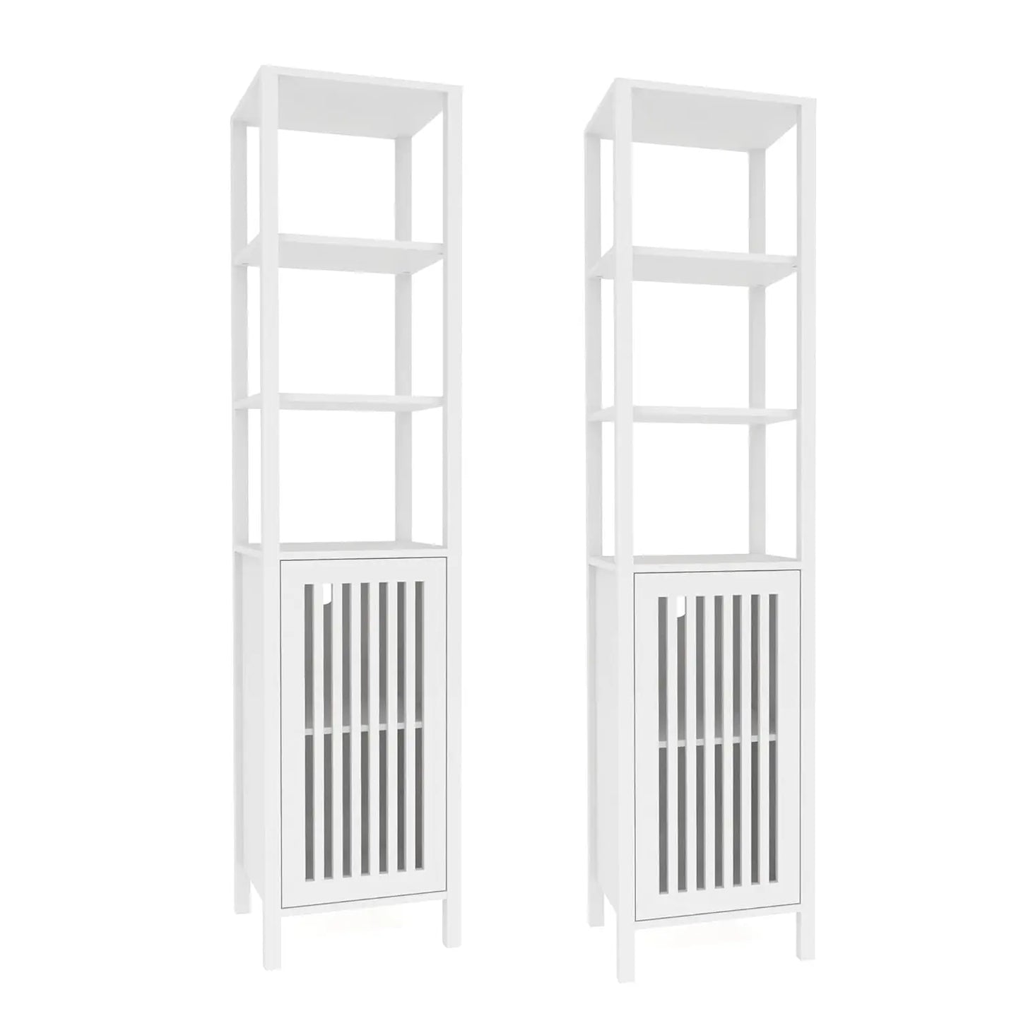Farmhouse TV Stand Bookshelf And Storage Cabinet For Living Room