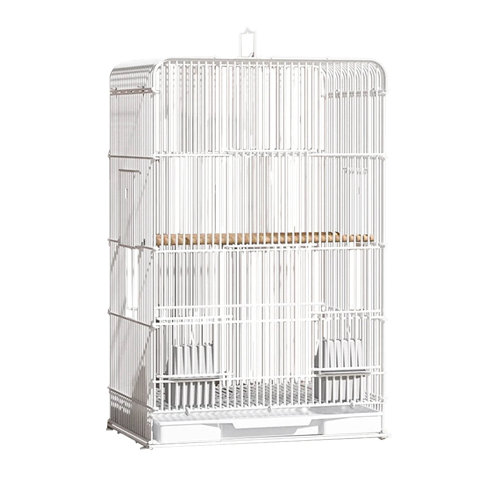 Wrought Iron Bird Cage Lightweight Portable Parrot Cage Removable Tray Large Bird Carrier for Indoor Outdoor Home Bird Feeding