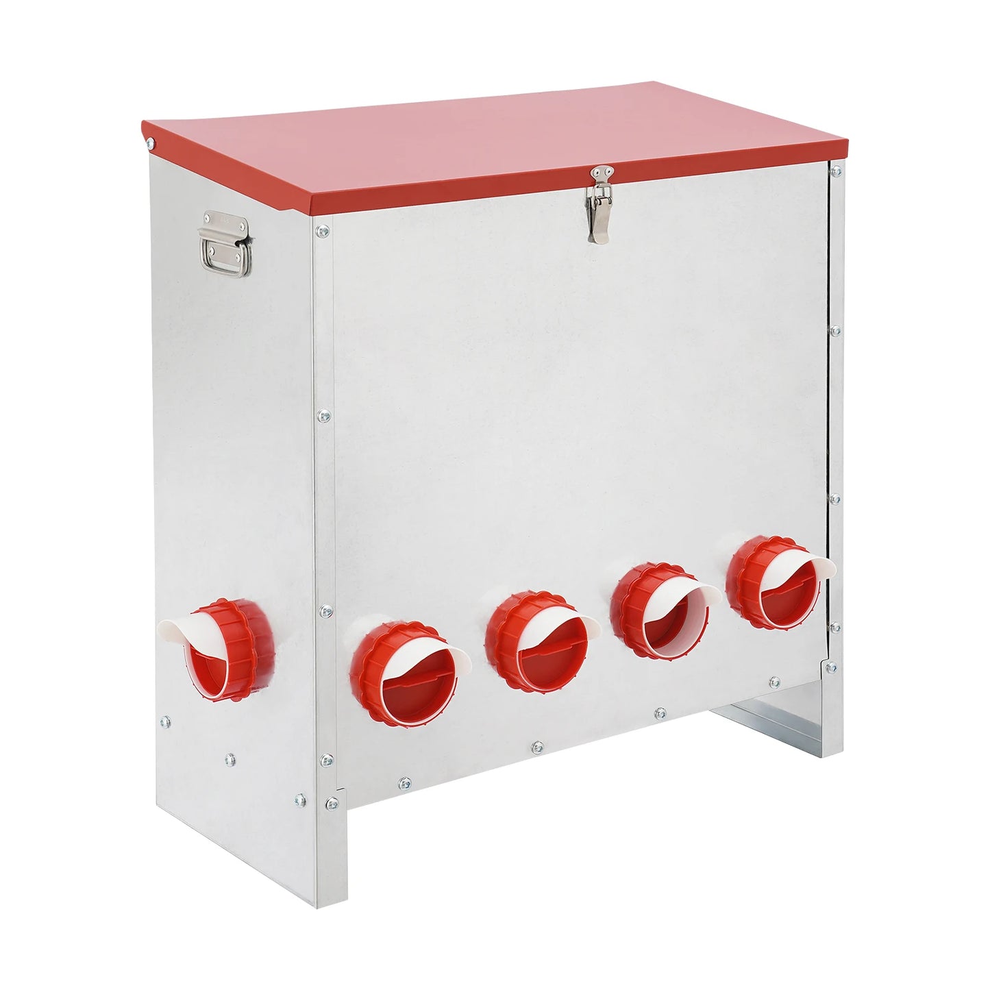 10 Port Galvanized Metal Chicken Feeder For Farm Poultry
