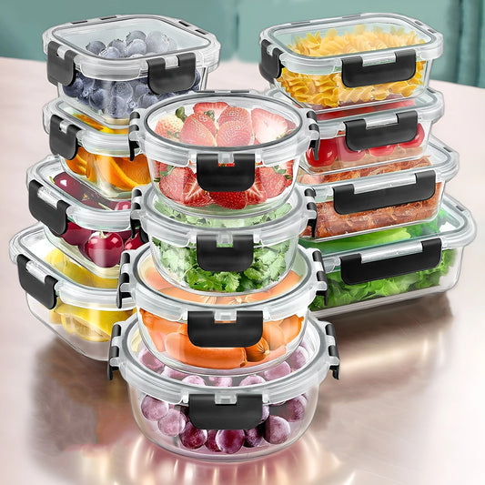 Glass Lunch Box Set 12 Piece Meal Prep Containers Airtight