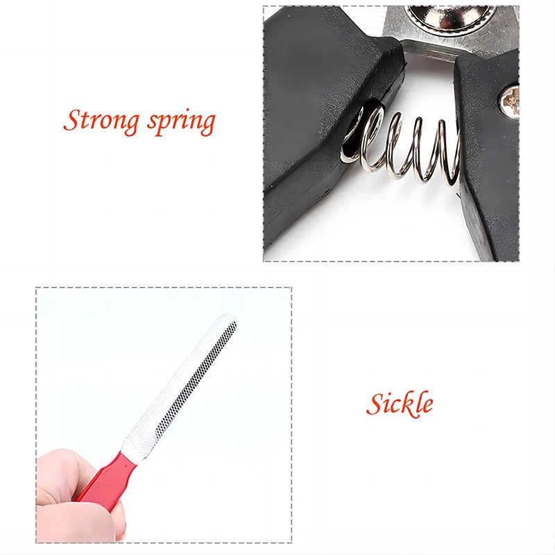 Pet Nail Clippers Sickle Style Stainless Steel For Dogs Cats