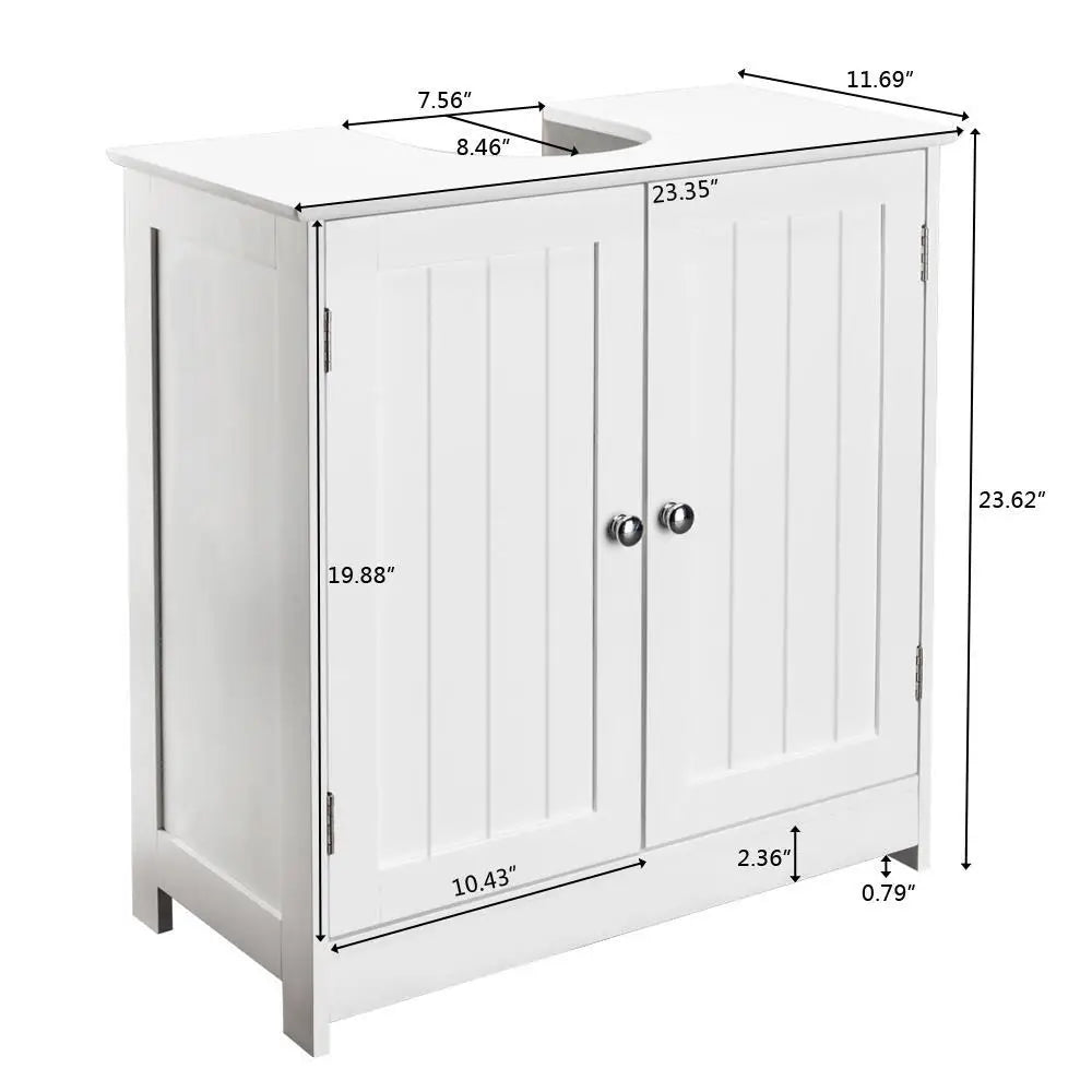 Bathroom Vanity Sink Cabinet Pedestal Under Sink Storage With Shelves