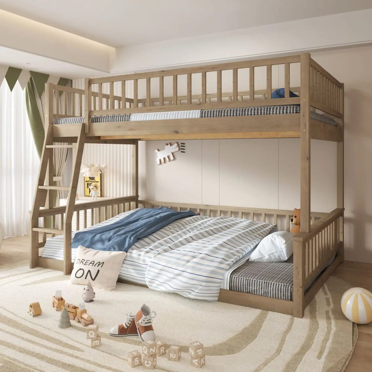 Classic Style Bunk Bed With Ladder And Secure Guardrails The Pet & Home Store