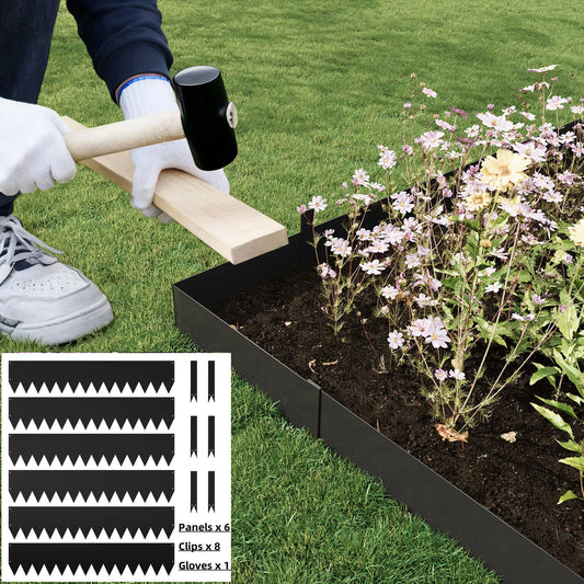 HiMISS Garden Steel Landscape Edging Kit With Clips And Gloves