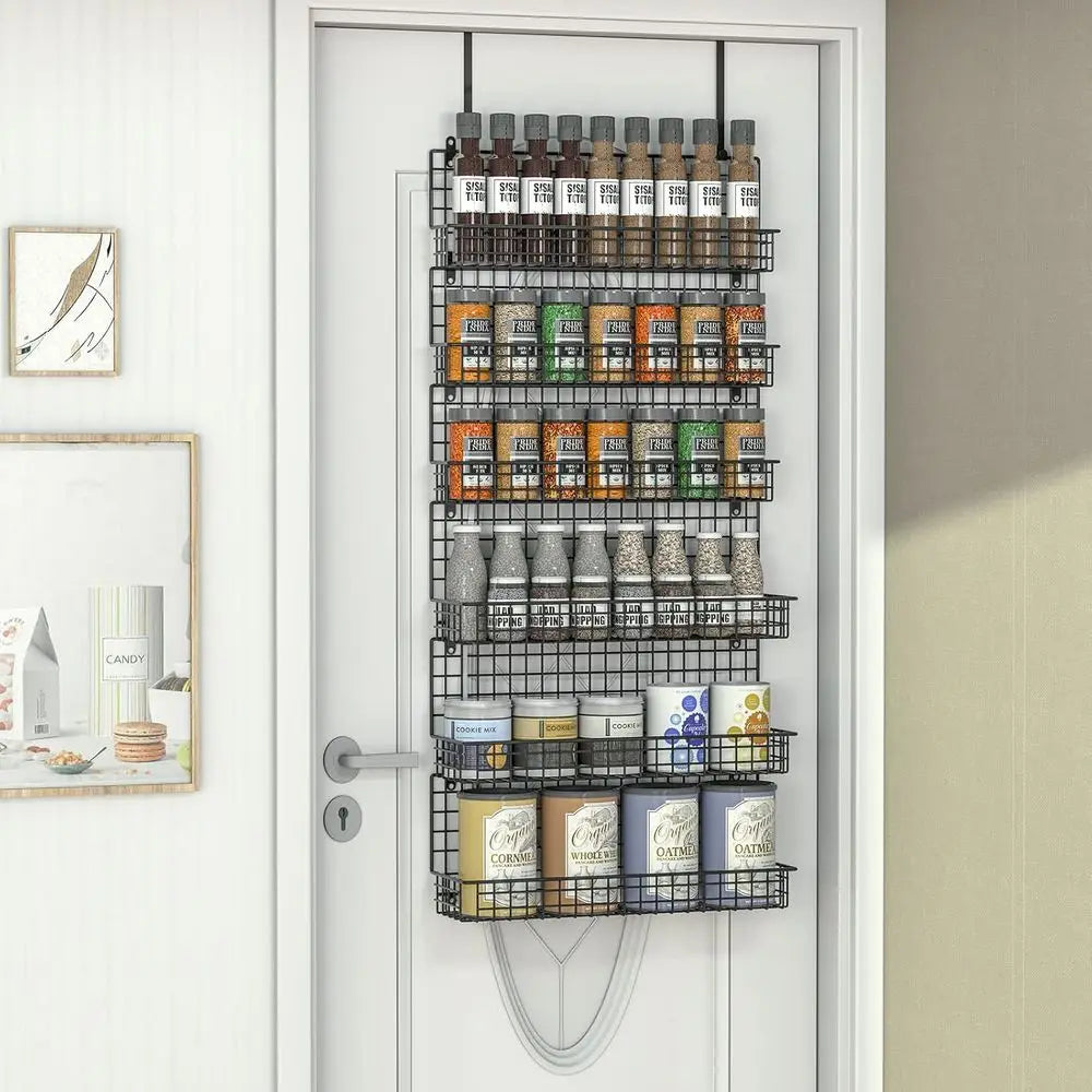 6-Tier Spice Rack Organizer with Door Hook, Wall Mounted & Over the Door Spice Racks or Kitchen Pantry Door Cabinet, Two Size, L The Pet & Home Store