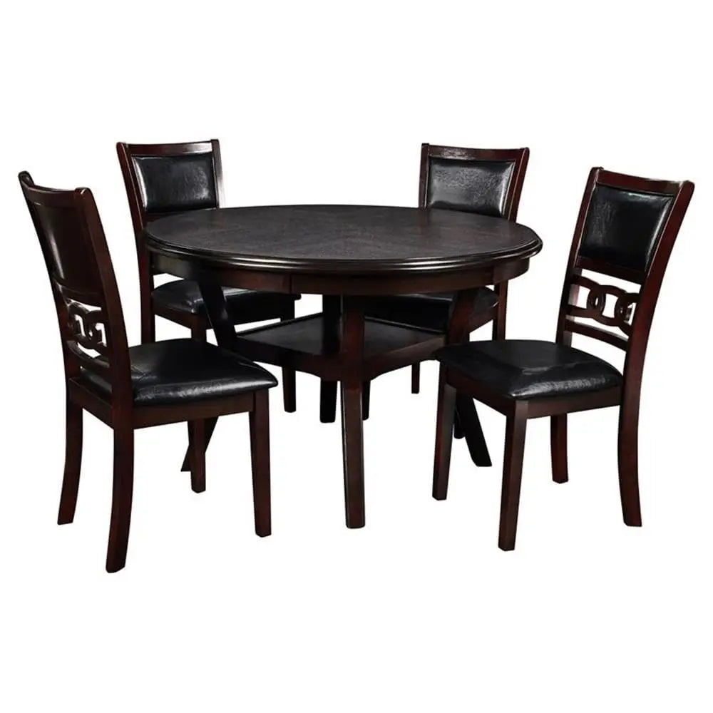 Solid Wood 5-Piece Round Dining Set For Kitchen And Dining