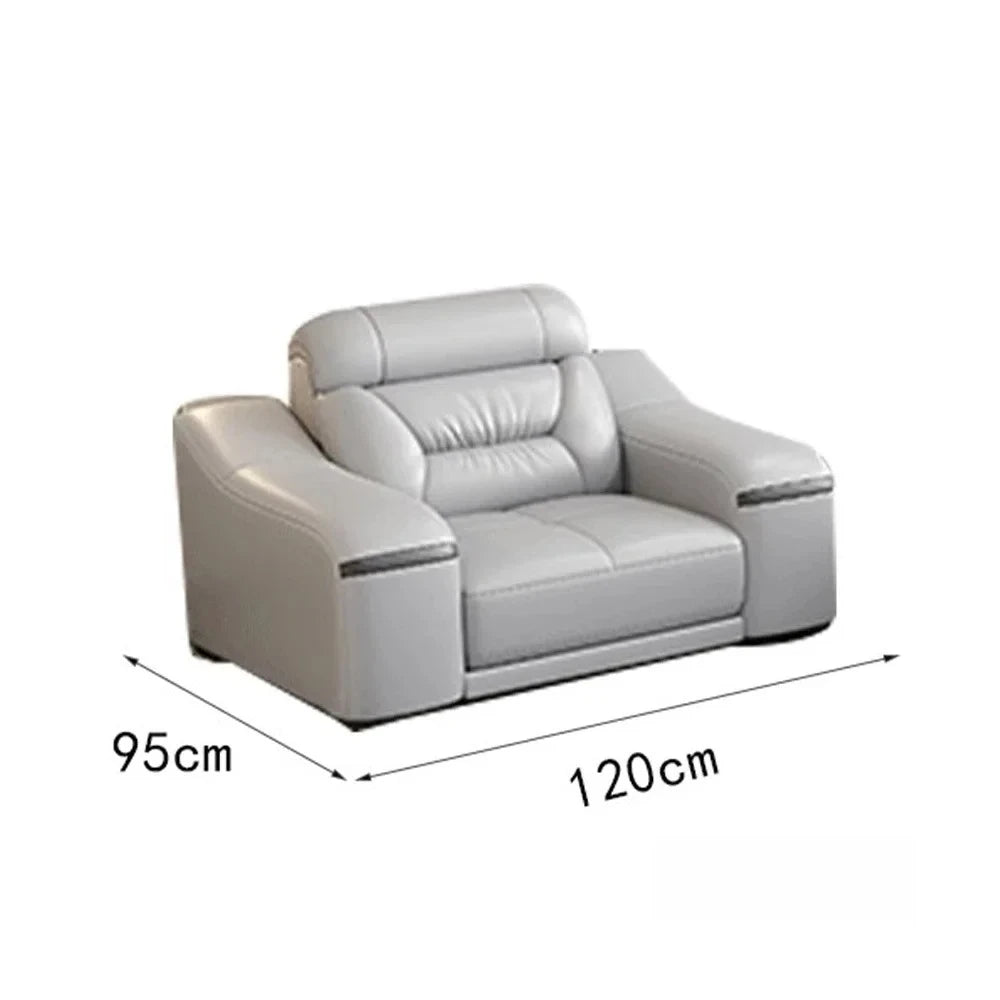 MINGDIBAO Genuine Leather Power Recliner Sofa Set With Stool