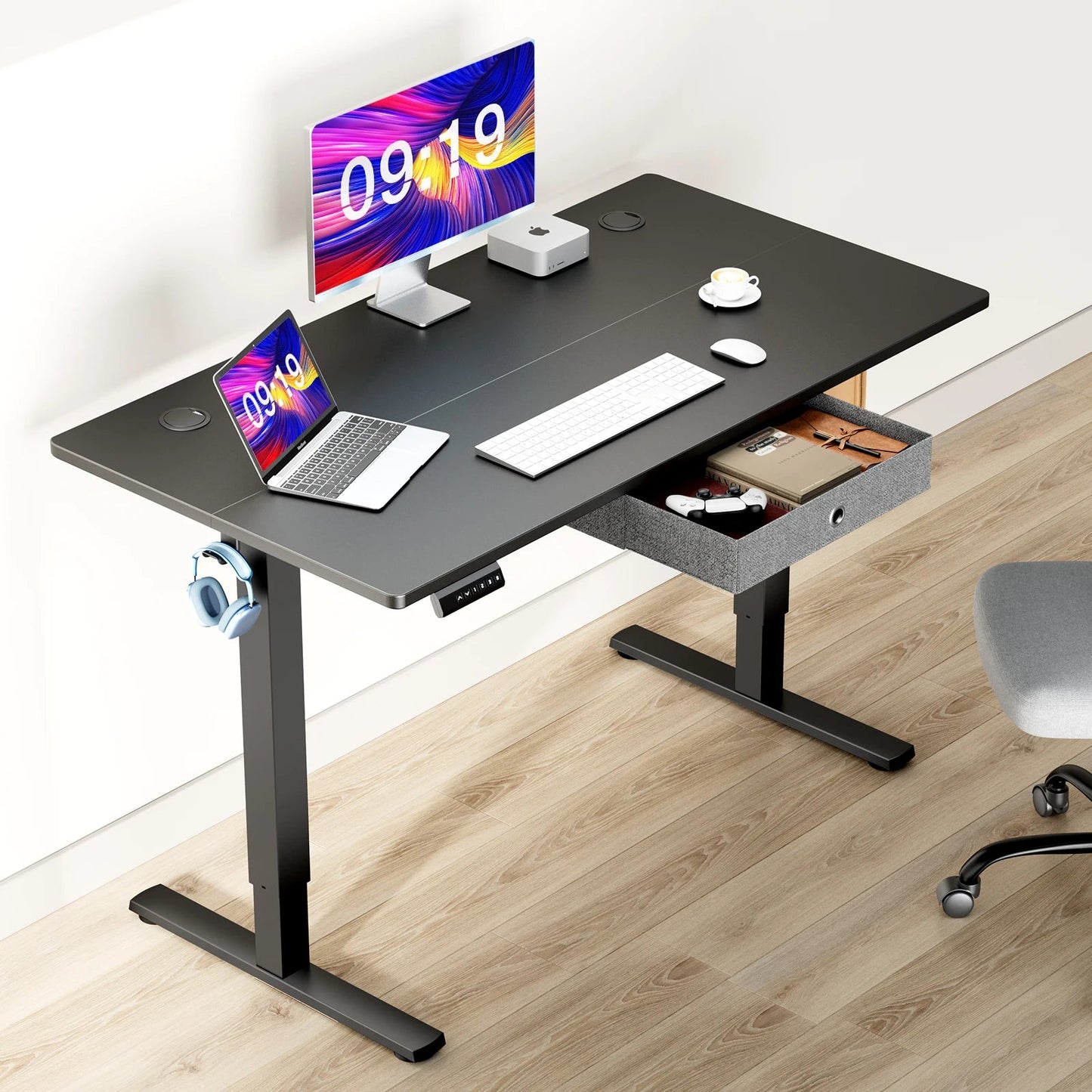JHK Electric Standing Desk Height Adjustable 55x24 Inch Computer Desk Workstation Ergonomic Work Table for Home Office The Pet & Home Store