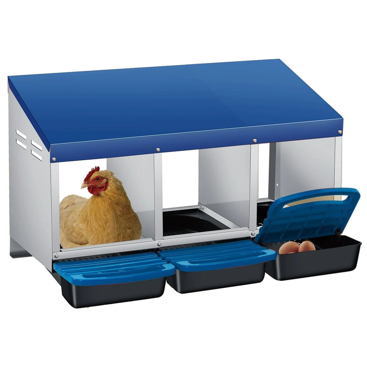 Multi-Compartment Metal Chicken Nesting Box The Pet & Home Store