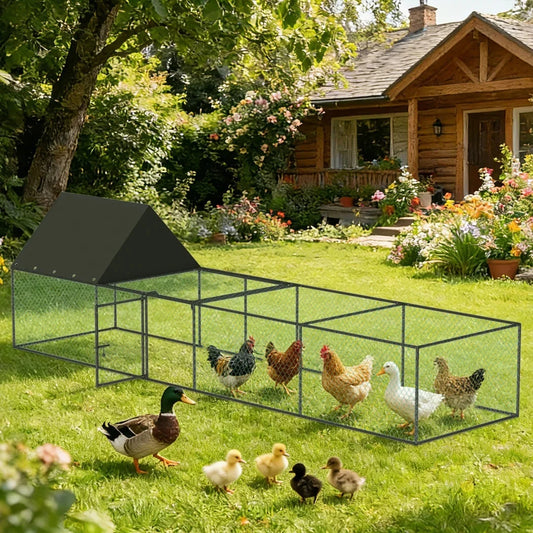 Large Chicken Coop Cage Outdoor Hen Poultry Cage Run Pen Fence Duck House with Nylon Netting Rabbit Hutch Run Nest Pet Cage The Pet & Home Store