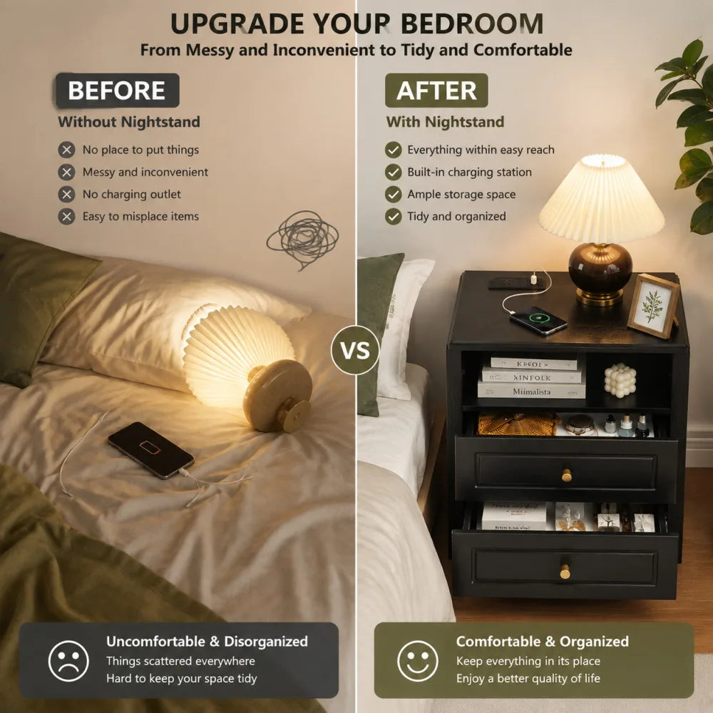 Nightstand with Charging Station The Pet & Home Store