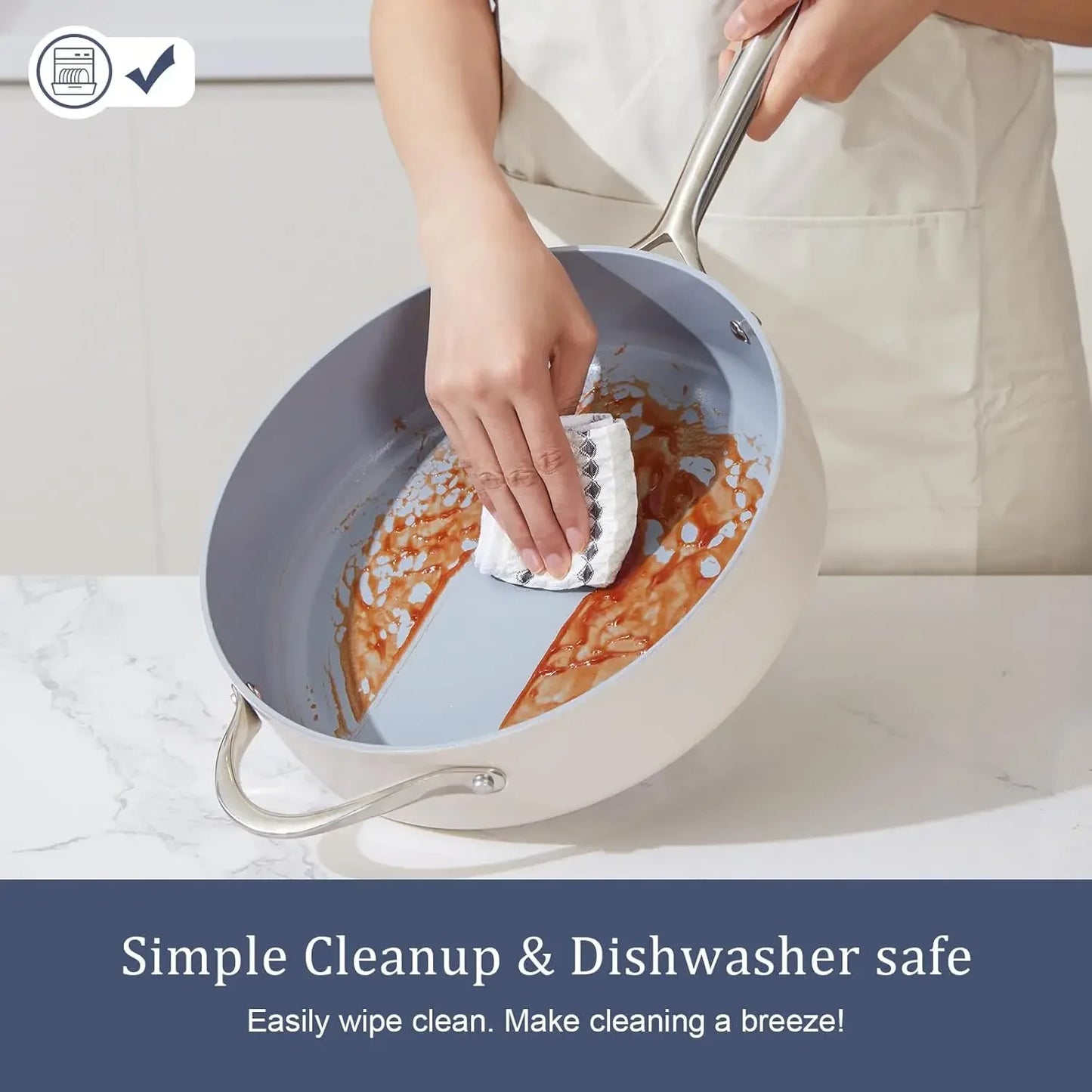 Ceramic Nonstick Cookware Set With Lids PFAS-Free G7 Coating