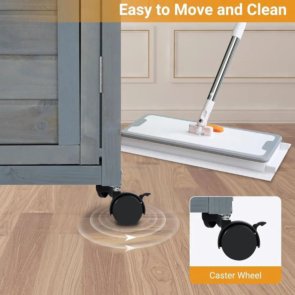 Waterproof Multi Level Outdoor Indoor Cat Enclosure With Lockable Wheels The Pet & Home Store