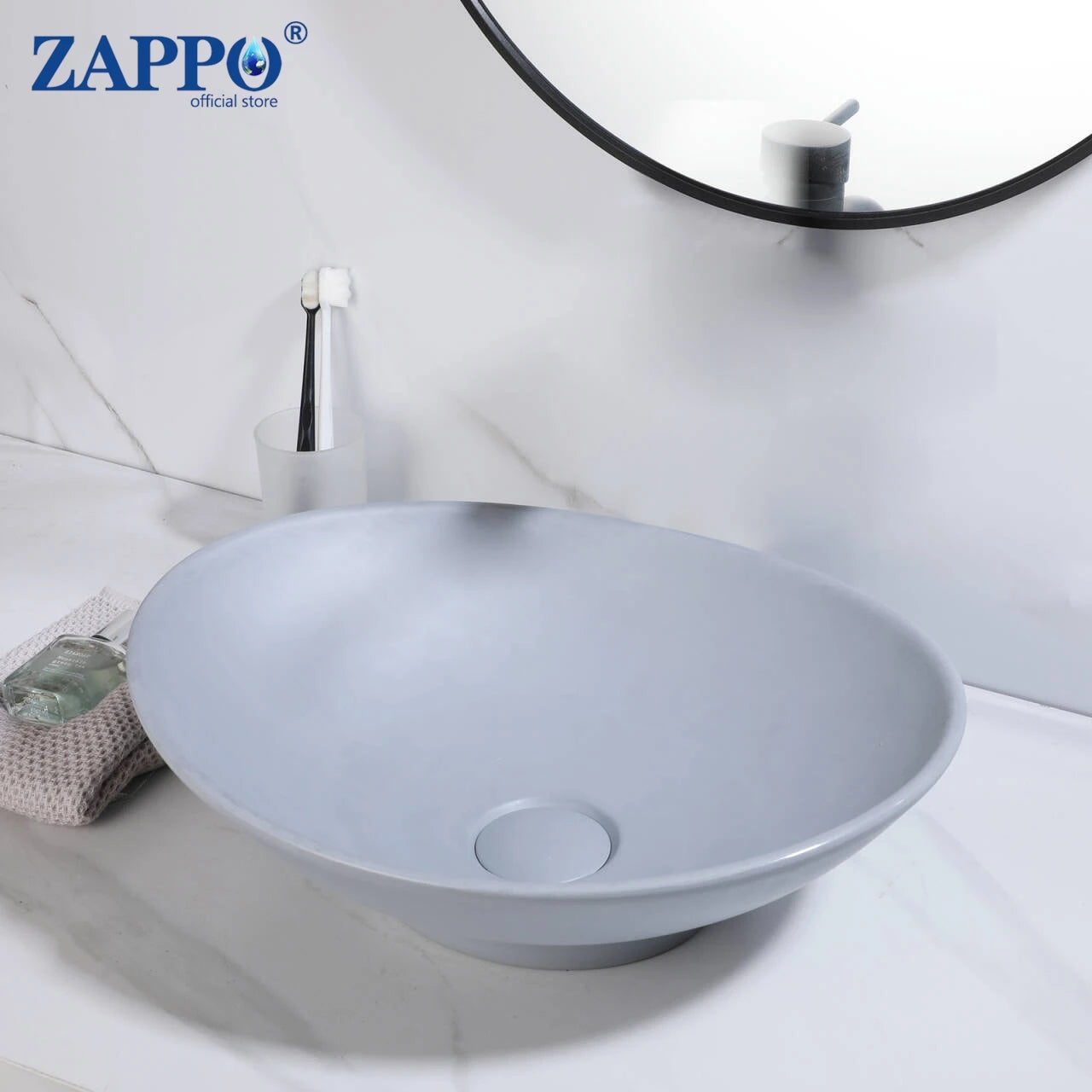 Torayvino Vessel Sink Stone Resin Washbasin Above Counter