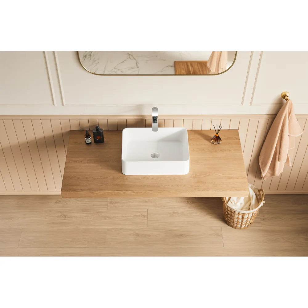 LWO Solid Surface Vessel Sink With Matte Finish For Bathroom