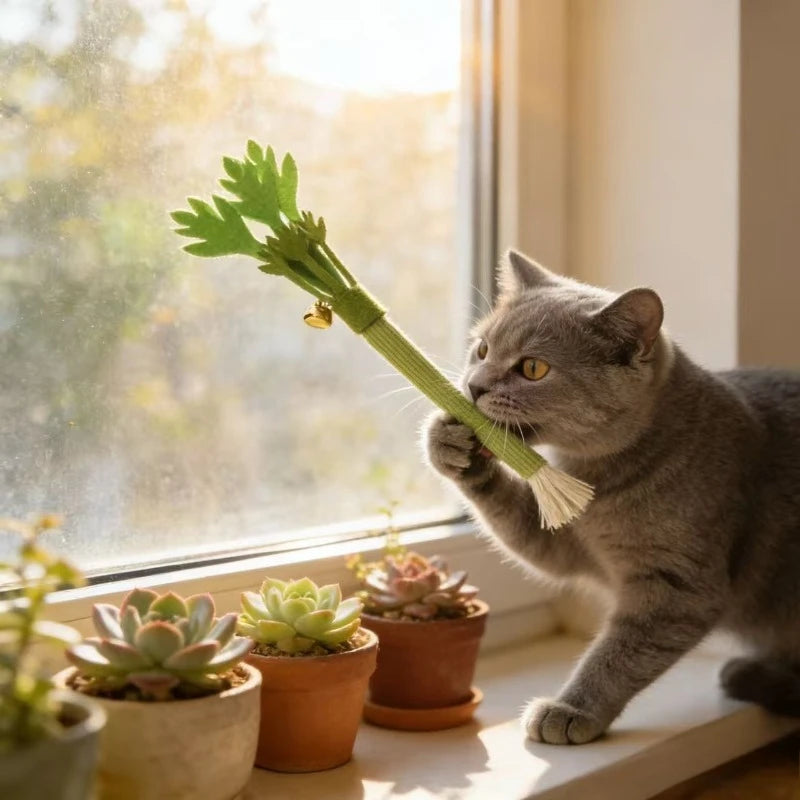 Cat Chew Toy Molar Stick Self-Playing Catnip Toy For Cats