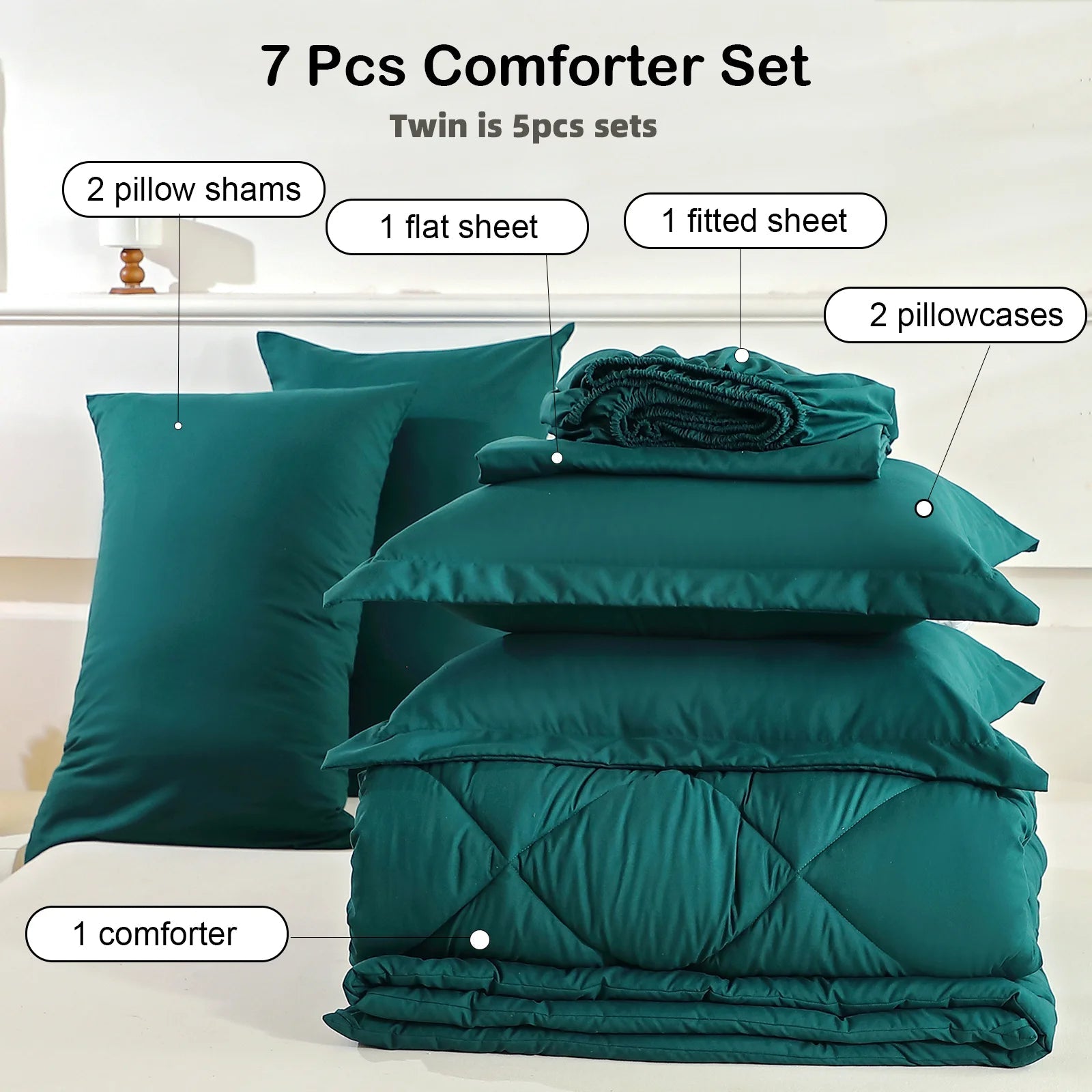 5pcs/7pcs Twin Full Queen King Bedding Sets Home Decor Comforter Flat Sheet Fitted Sheet Pillowcases Sleeping Sets The Pet & Home Store