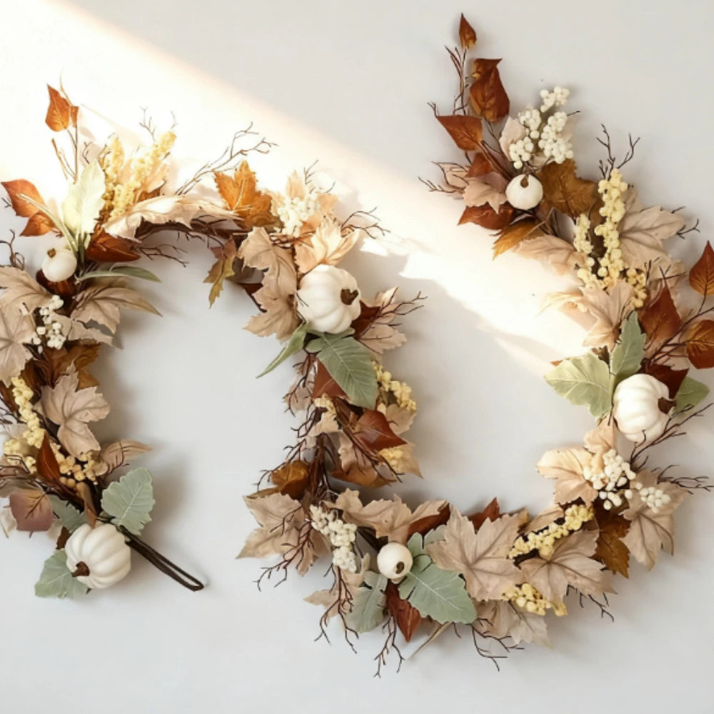 71" Maple Leaf Pumpkin Berry Vine with Pumpkin Maple Leaf Garland (Indoor or Outdoor) The Pet & Home Store