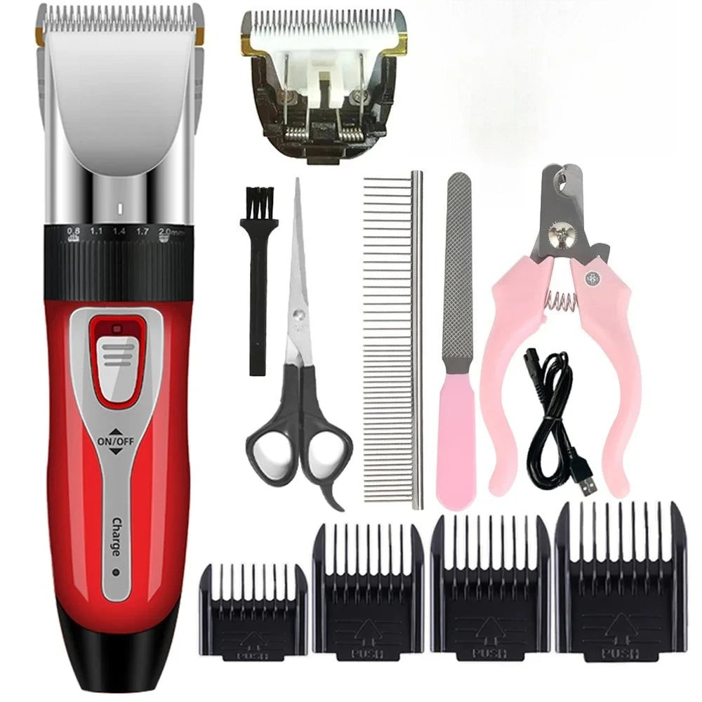 Cordless Pet Hair Clipper For Dogs Cats Rabbits Grooming Trimmer